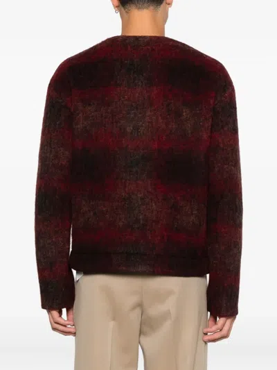 Tonywack Burgundy V-neck Cardigan In Red