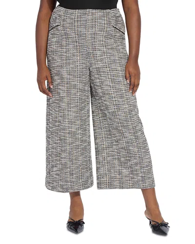 Lyssé Plus Charlotte Ankle Tweed Palazzo Pants In Multi
