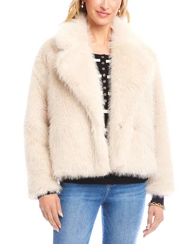 Karen Kane Faux Fur Crop Jacket In Gray