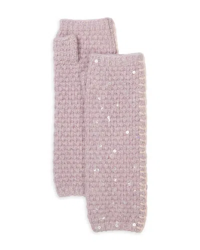 Carolyn Rowan Accessories Cashmere Tweeded Sequins Gloves In Purple