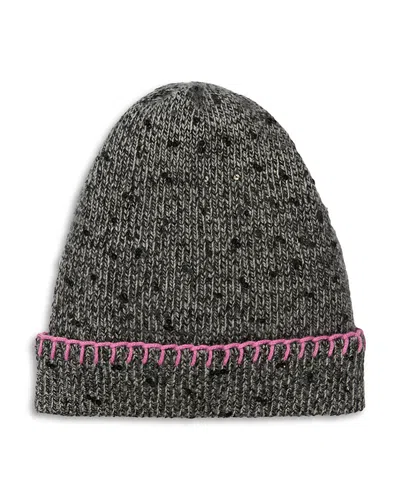 Carolyn Rowan Accessories Cashmere Tweeded Ribbed Cuffed Beanie In Multi