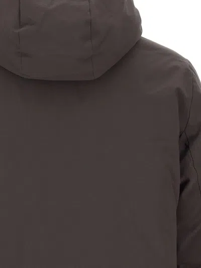 Save The Duck Logo-patch Padded Jacket In Brown