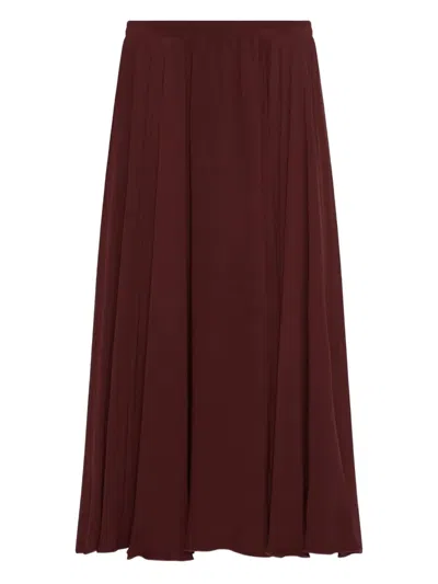 Marella Brado Elasticated Midi Skirt In Burgundy