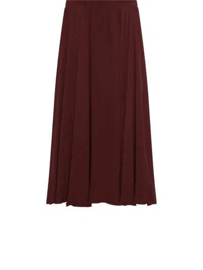 Marella Brado Elasticated Midi Skirt In Burgundy