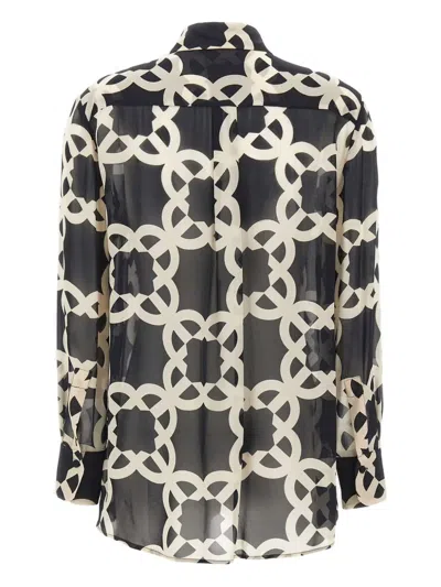 Elena Miro' Geometric-pattern Buttoned Shirt In Black