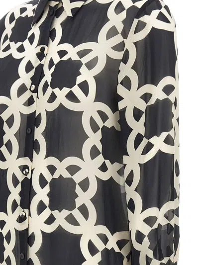 Elena Miro' Geometric-pattern Buttoned Shirt In Black