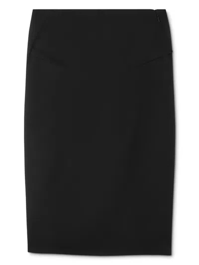 Versace Black Silk Skirt In Black