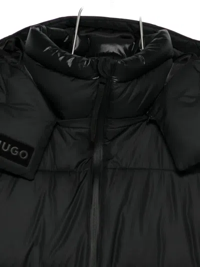 Hugo Boss Detachable-hood Puffer Jacket In Black