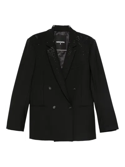 Patrizia Pepe Rhinestone-embellished Blazer In Black
