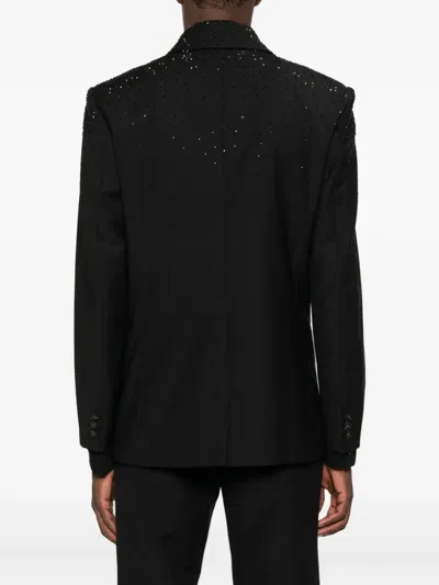 Patrizia Pepe Rhinestone-embellished Blazer In Black