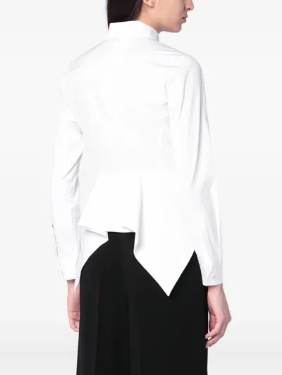 Max Mara Logo-button Long-sleeve Shirt In White