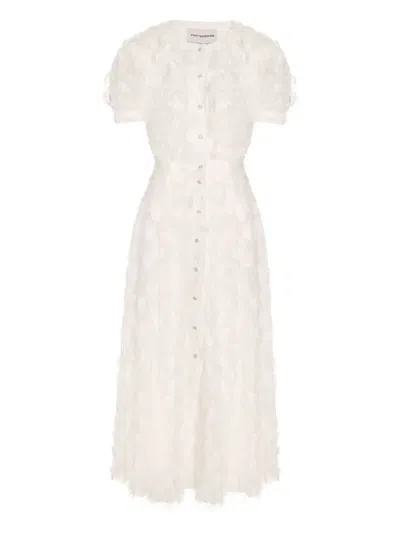 Post Meridiem Button-up Midi Dress In Neutral