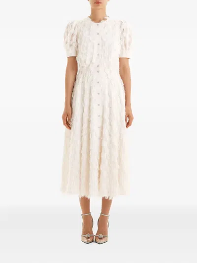 Post Meridiem Button-up Midi Dress In Neutral