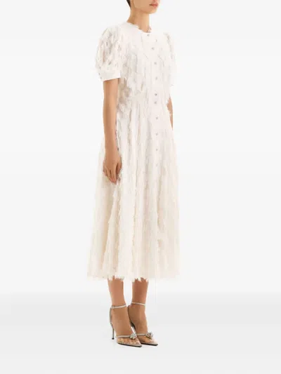 Post Meridiem Button-up Midi Dress In Neutral