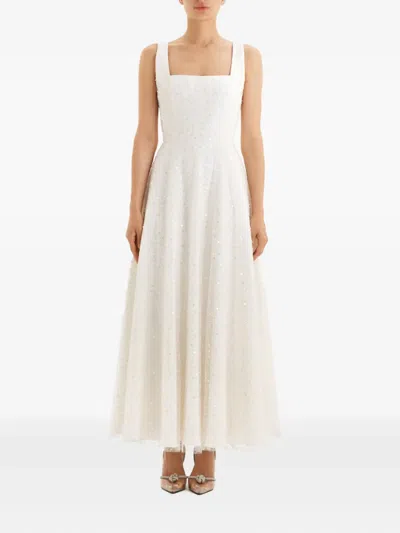 Post Meridiem Sequin-embellished Midi Dress In Neutral