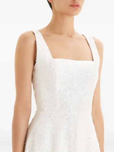 Post Meridiem Sequin-embellished Midi Dress In Neutral