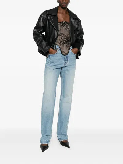 Patrizia Pepe Belted Zip-up Biker Jacket In Black