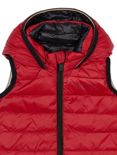 Bosswear Hooded Reversible Gilet In Red