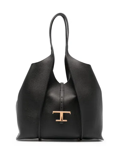 Tod's T Timeless Shopping Bag In Black