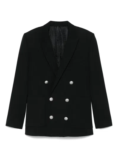 Balmain Fitted Collection Blazer In Black