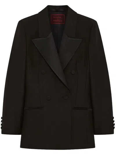 Marella X Stella Maxwell Double-breasted Jacket In Black