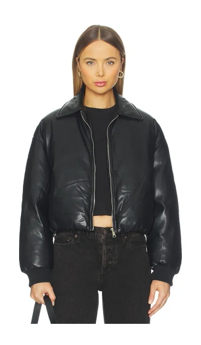 Superdown Sanja Faux Leather Jacket In Black