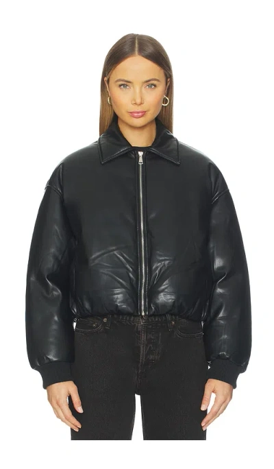 Superdown Sanja Faux Leather Jacket In Black