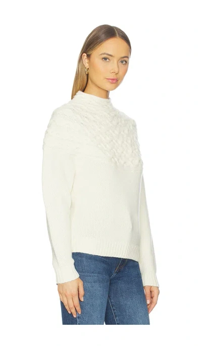 Theory Cable Yoke Pullover In White