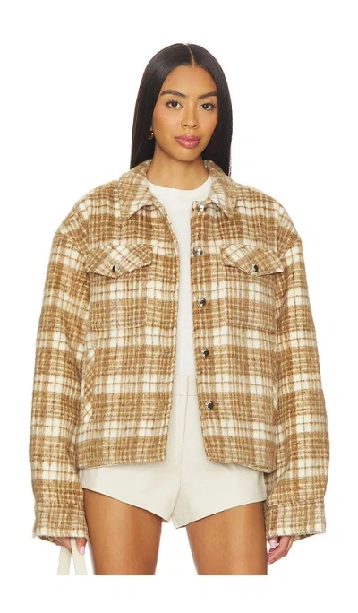 Guizio Quilted Plaid Jacket In Brown