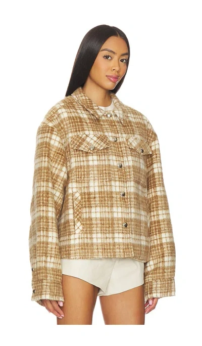 Guizio Quilted Plaid Jacket In Brown