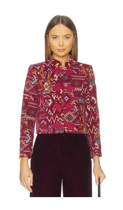 L'agence Asha Tapestry Jacquard Jacket In Pink