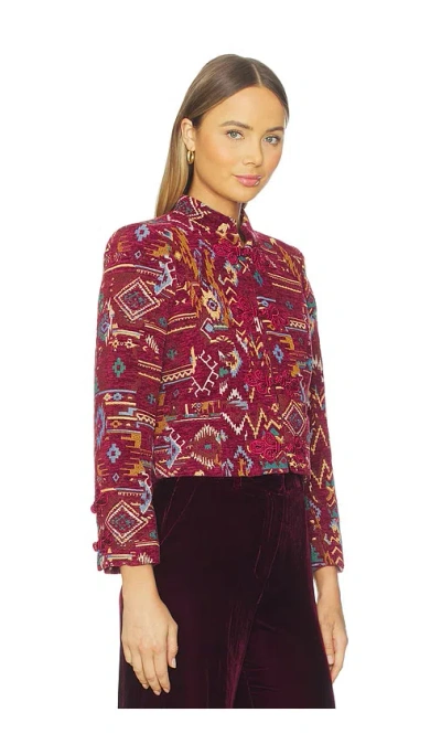L'agence Asha Tapestry Jacquard Jacket In Pink