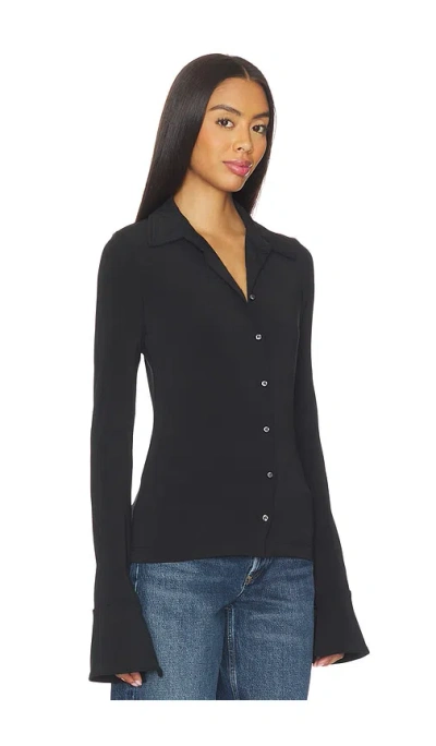 Éterne Charlie Matte Jersey Top In Black