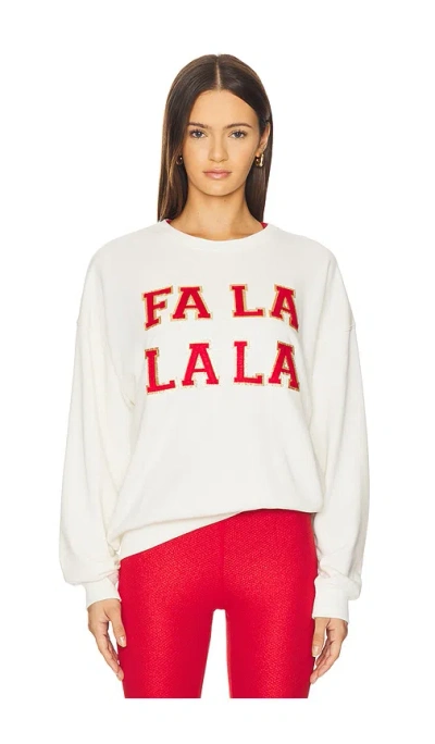 Beach Riot Devyn Fa La La La Oversized Sweatshirt In White