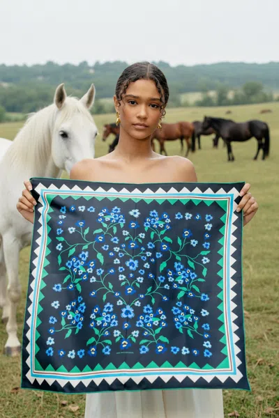 Jessie Zhao New York Garden Nocturne Double Sided Silk Scarf In Multi