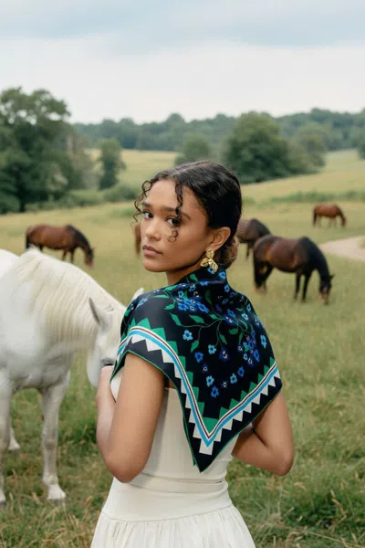 Jessie Zhao New York Garden Nocturne Double Sided Silk Scarf In Multi