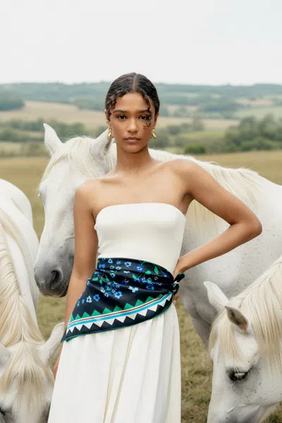 Jessie Zhao New York Garden Nocturne Double Sided Silk Scarf In Multi