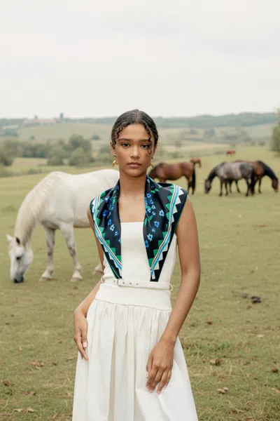 Jessie Zhao New York Garden Nocturne Double Sided Silk Scarf In Multi