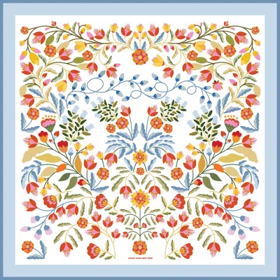 Jessie Zhao New York Porcelain Jardin Double Sided Silk Scarf In Blue