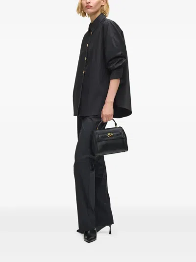 Karl Lagerfeld Small K/autograph Satchel Bag In Black