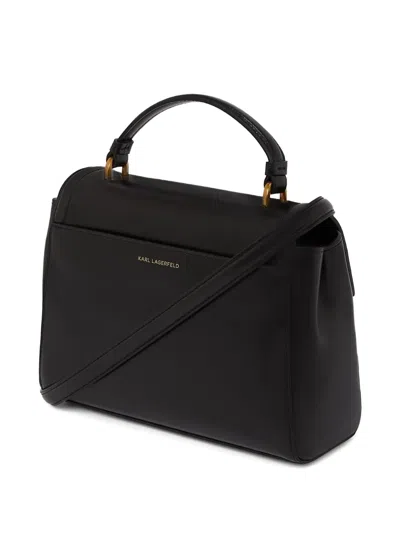 Karl Lagerfeld Small K/autograph Satchel Bag In Black