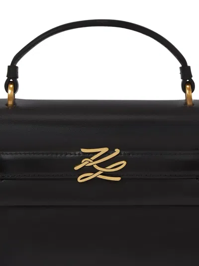 Karl Lagerfeld Small K/autograph Satchel Bag In Black
