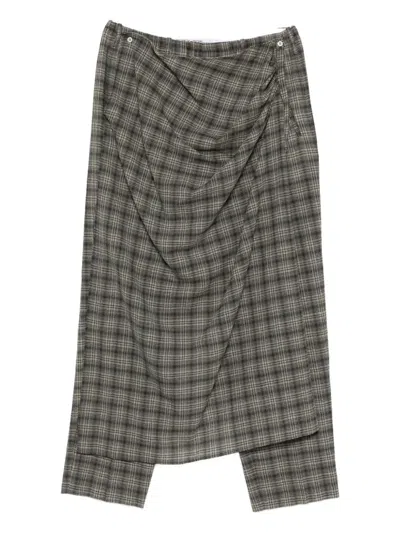 Magliano Check-pattern Trousers In Brown