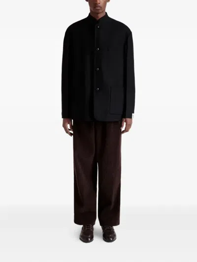 Bally Mandarin-collar Button Jacket In Black