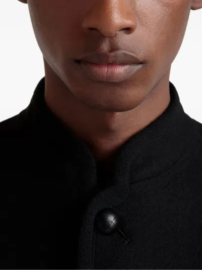 Bally Mandarin-collar Button Jacket In Black
