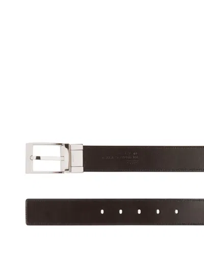 Bally Shiffie Reversible-adjustable Belt In Black