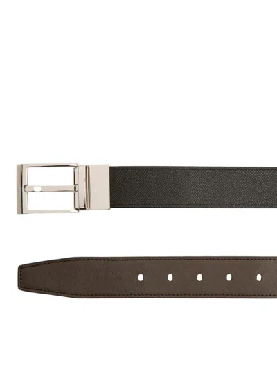 Bally Shiff Reversible Grained-leather Belt In Black