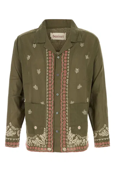 Baziszt Khaki Cotton Langa Shirt In Green