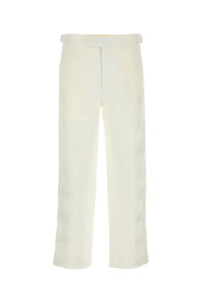 Bode Men White Linen Salt Pant In White