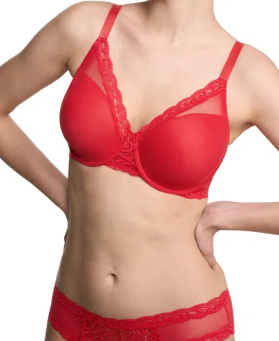 Natori Feathers Full Figure Plunge T-shirt Bra In Red